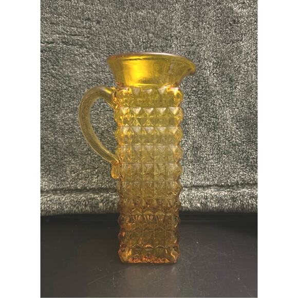 Vintage Diamond Small Pitcher Cadmium Glowing - Picture 2 of 10